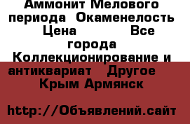 Аммонит Мелового периода. Окаменелость. › Цена ­ 2 800 - Все города Коллекционирование и антиквариат » Другое   . Крым,Армянск